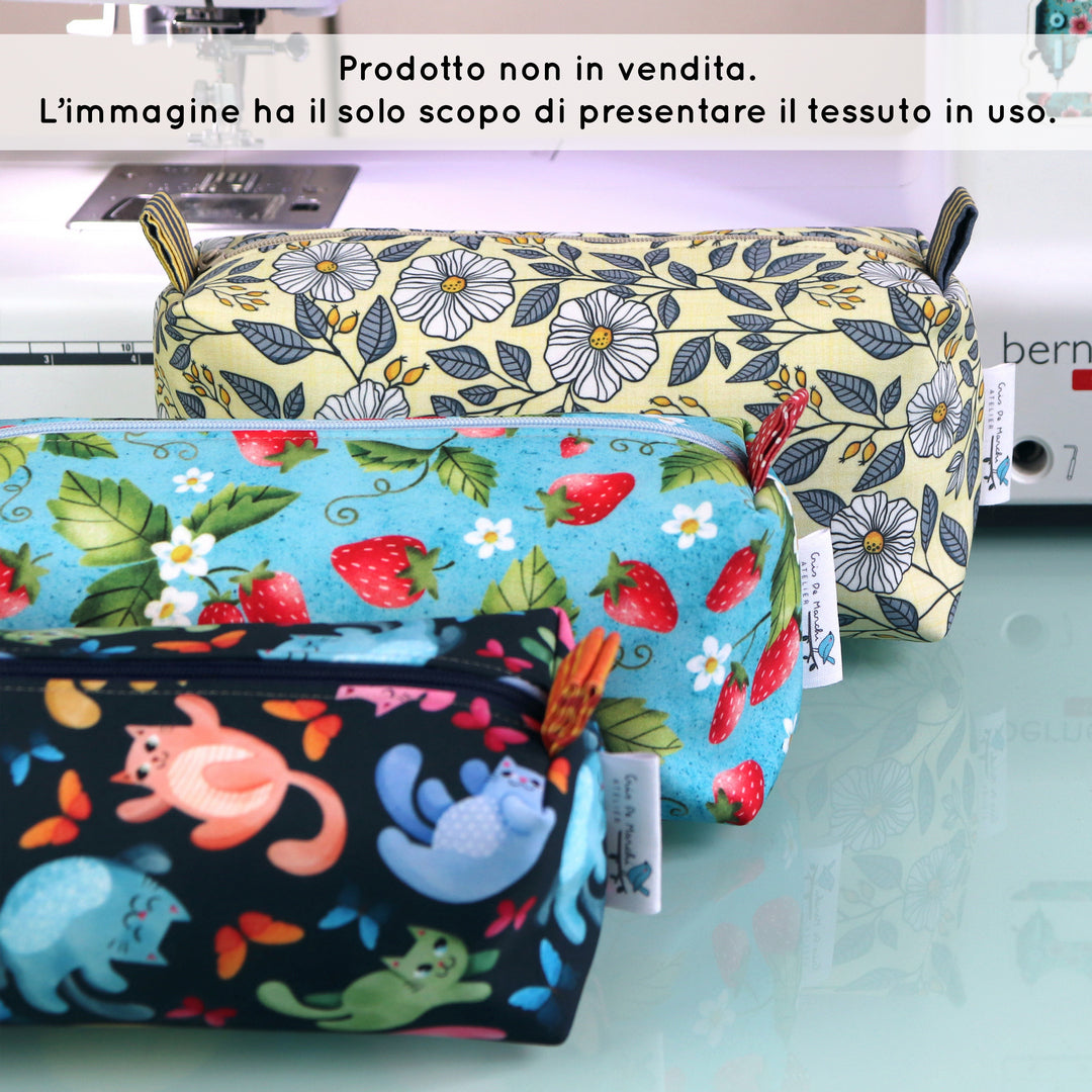 Tessuto SOFTSHELL impermeabile: Stampa floreale grigio su sfondo giallo chiaro