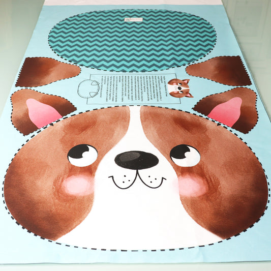 Pannello di stoffa "I Paffutelli", cuscino CANE da tagliare, cucire e imbottire