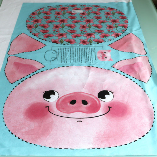 Pannello di stoffa "I Paffutelli", cuscino MAIALINO da tagliare, cucire e imbottire