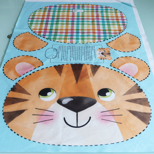 Pannello di stoffa "I Paffutelli", cuscino TIGRE da tagliare, cucire e imbottire
