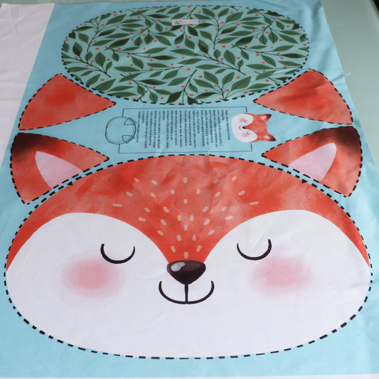 Pannello di stoffa "I Paffutelli", cuscino VOLPE da tagliare, cucire e imbottire