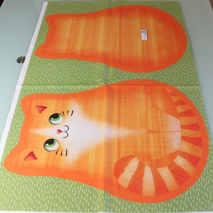 Pannello di stoffa "Micione" arancio, cuscino a forma di GATTO da tagliare, cucire e imbottire