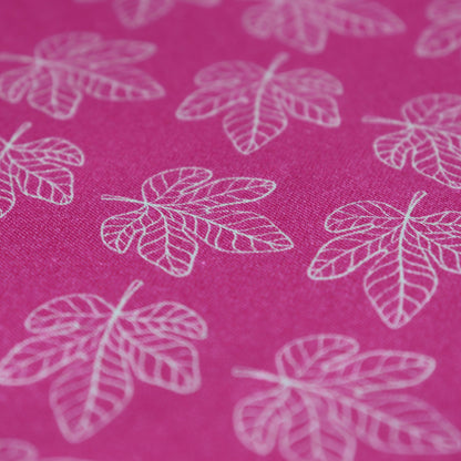 Set di 3 Tessuti Coordinati in Raso 100% Cotone: Fichi Fucsia e Foglie Verdi
