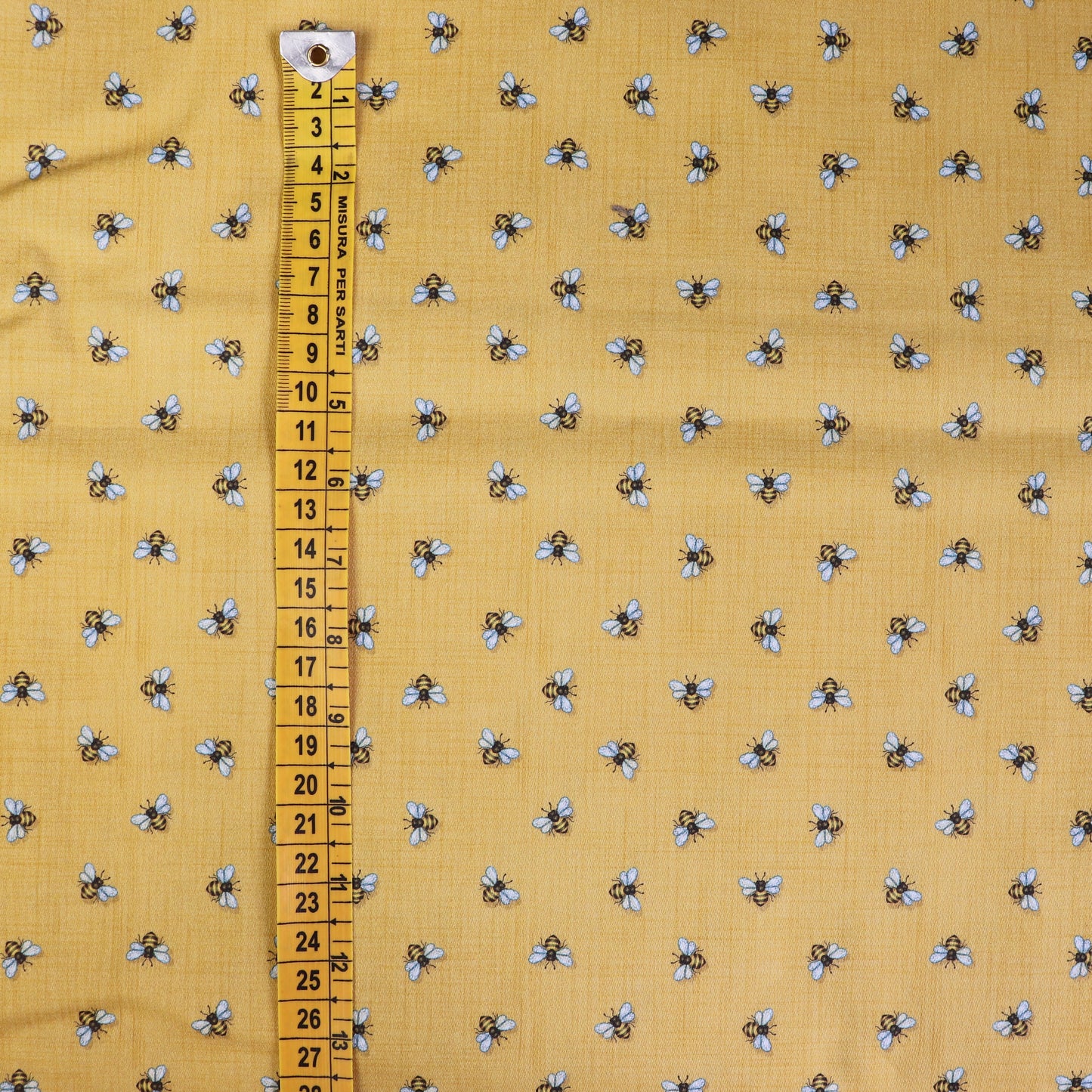 Set di 3 Tessuti Coordinati in Raso 100% Cotone: Api e Alveare Giallo e Marrone