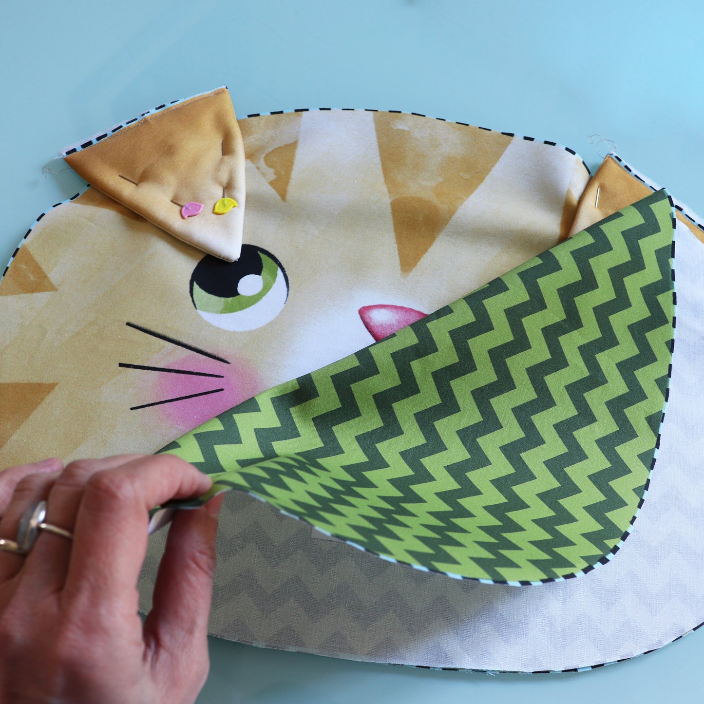 Pannello di stoffa "I Paffutelli", cuscino GATTO da tagliare, cucire e imbottire