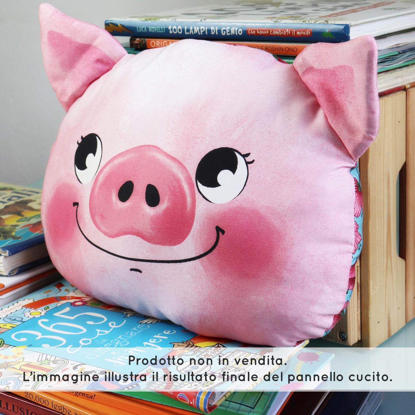 Pannello di stoffa "I Paffutelli", cuscino MAIALINO da tagliare, cucire e imbottire