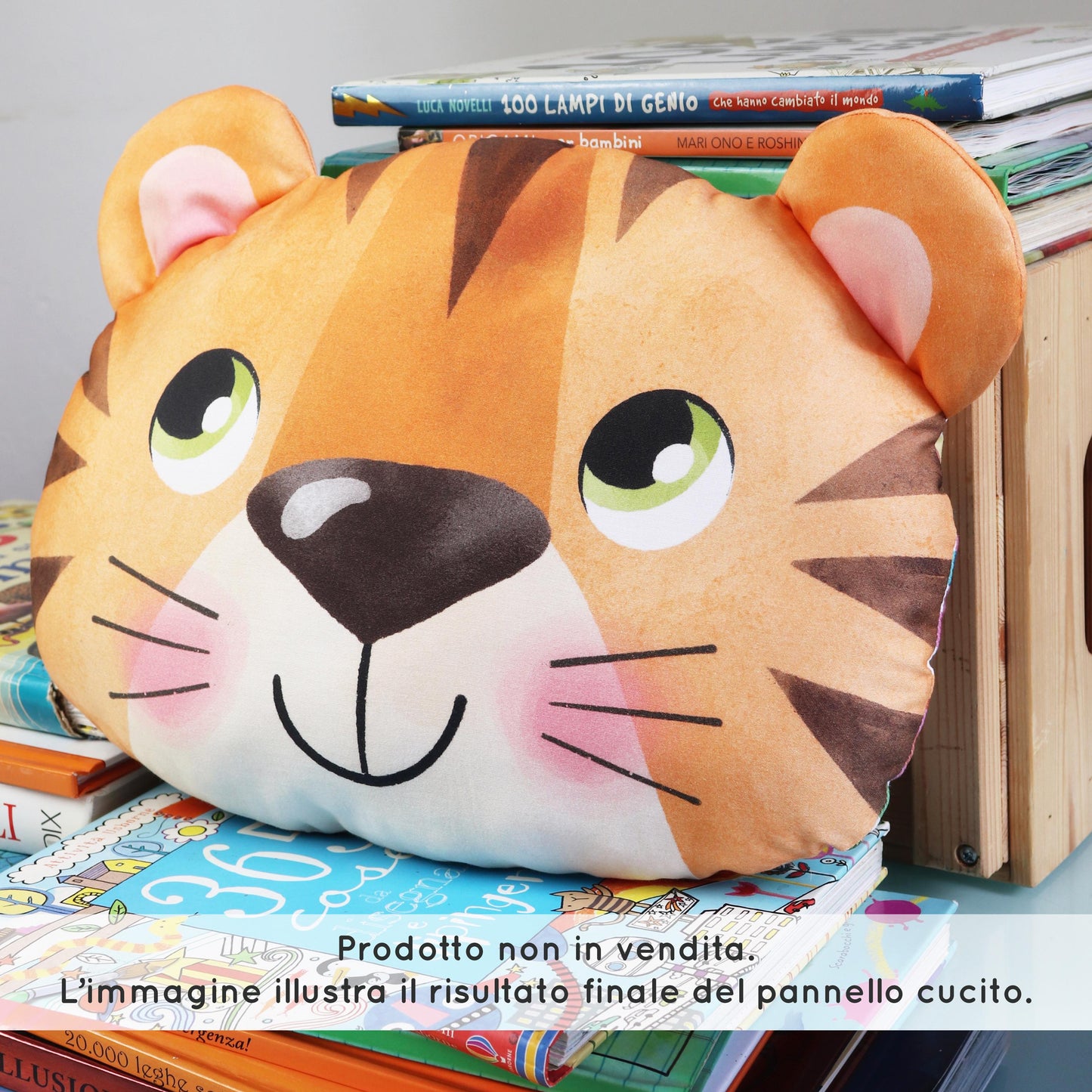 Pannello di stoffa "I Paffutelli", cuscino TIGRE da tagliare, cucire e imbottire